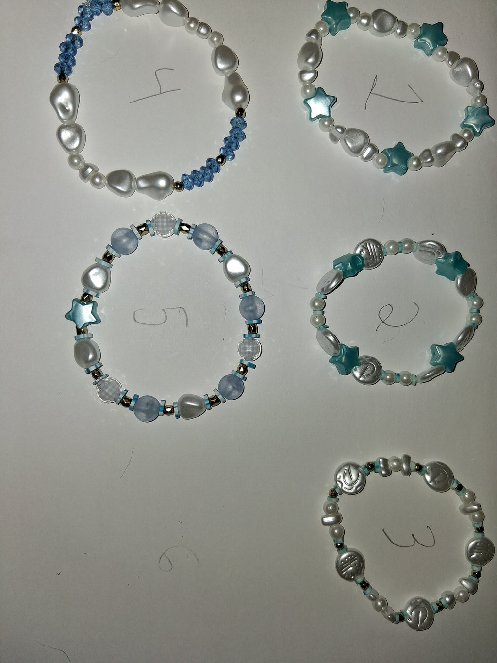 White&Light blue bracelets