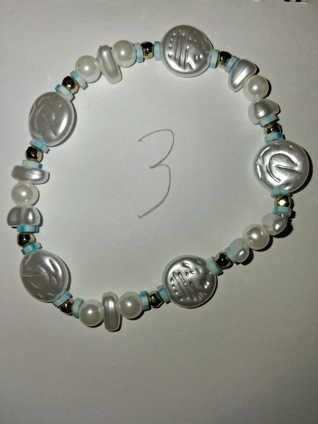 White&Light blue bracelets